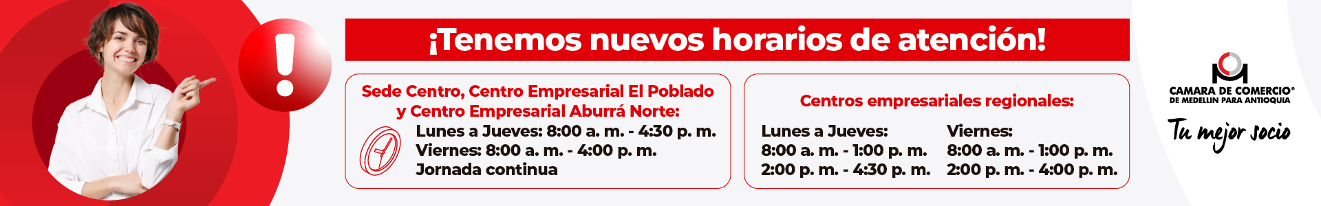 Horarios Cámara de Comercio de Medellín